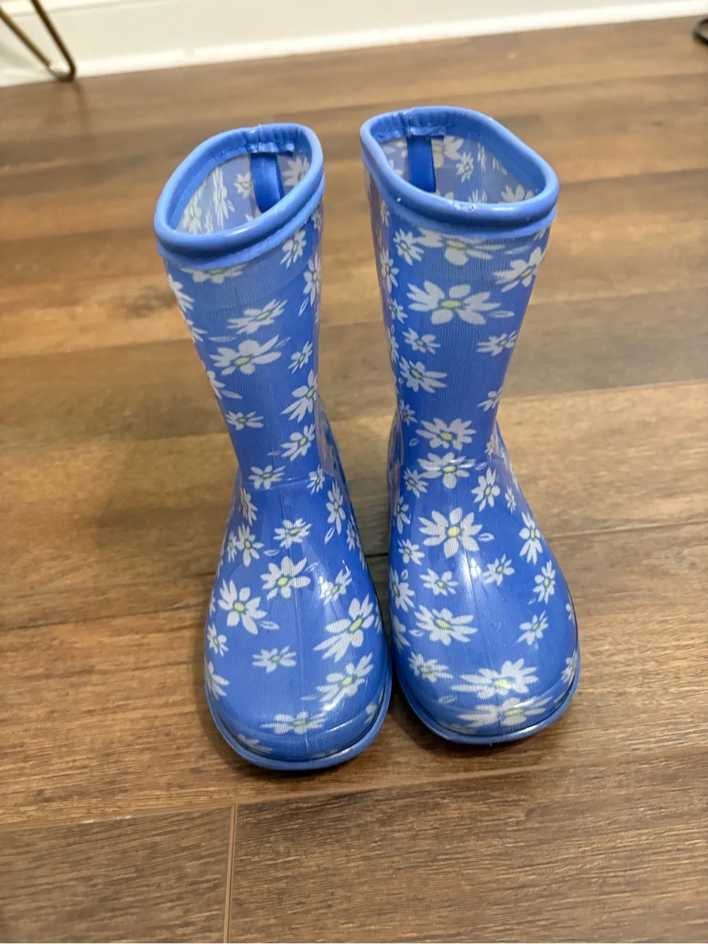 Carter’s Girls Rain Boots Size 8 Blue Floral Daisy Waterproof
